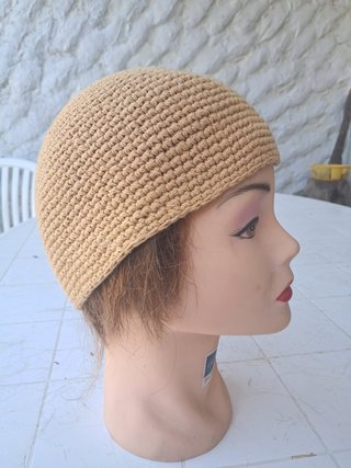 Cappellino donna cotone spesso beige