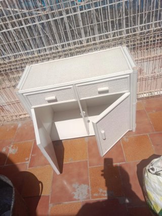 Armario mimbre 2 cajones 2 puertas