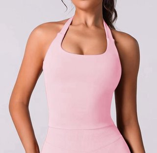 Top deportivo rosa halter