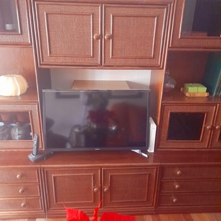 Muebles de salón madera oscura (Ratán)