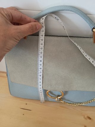 Bolso piel y ante azul nuevo con etiqueta