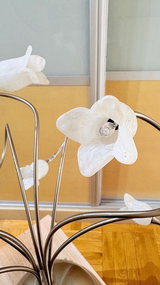Lámpara de techo flor metal y cristal