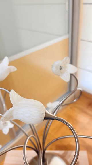 Lámpara de techo flor metal y cristal