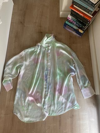 Camisa satinada oversize Zara Talla L