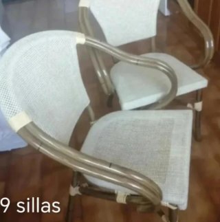 9 Sedie in rattan per esterni