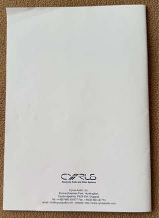Manuale istruzioni Cyrus Disc master 8.0