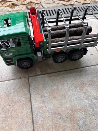 Camion Bruder Legno Gru
