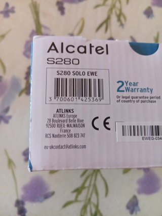 Alcatel S280 Telefono Fisso Senza Fili