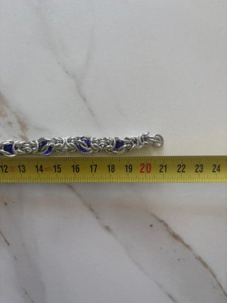 Bracciale Acciaio Inox con Gemme Blu