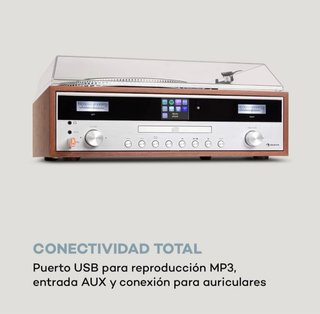Auna Birmingham HiFi Tocadiscos CD DAB+ bluetooth
