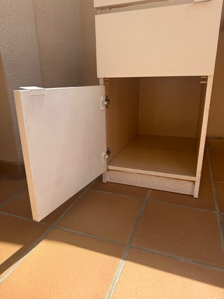 Mesa escritorio blanca con 2 cajones