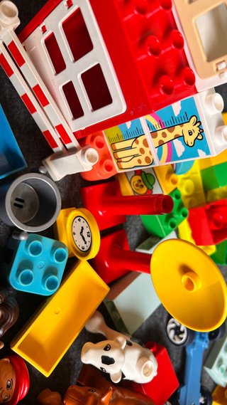 Lotto Lego Duplo 2,5kg Figure Animali e Veicoli