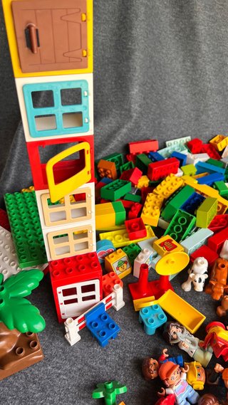 Lotto Lego Duplo 2,5kg Figure Animali e Veicoli