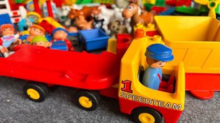 Lotto Lego Duplo 2,5kg Figure Animali e Veicoli