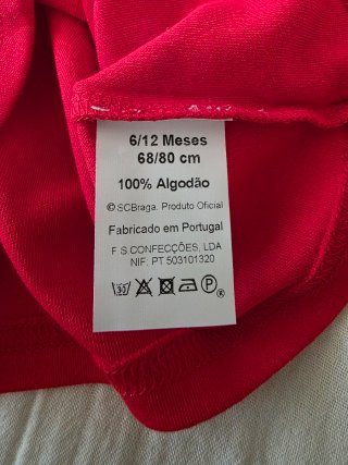 Equipamento SC Braga 6-12 meses kit mini gverreiro