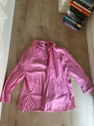 Camisa oversize rosa Zara talla XL