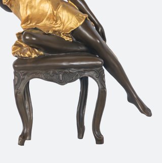 Figura de bronce y bronce dorado