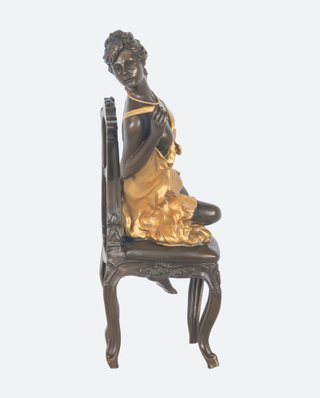 Figura de bronce y bronce dorado