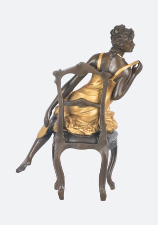 Figura de bronce y bronce dorado