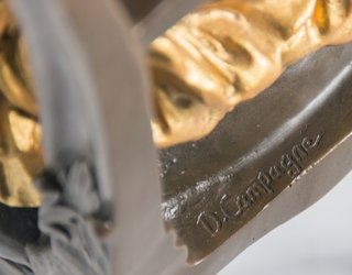 Figura de bronce y bronce dorado