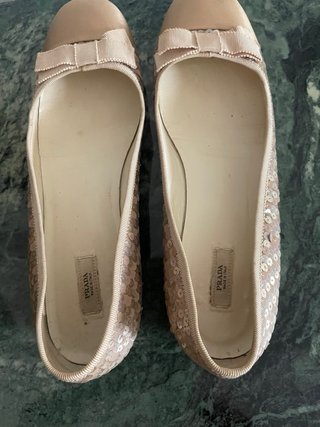 Ballerine Prada donna beige/oro