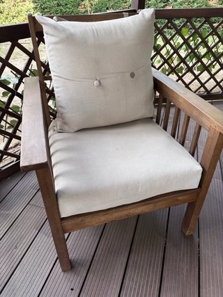 Conjunto Muebles Jardín Madera y Tela