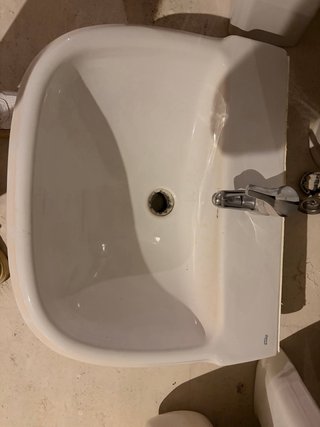 Lavabo de porcelana blanco