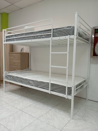 Litera Singular Blanca, + 2 Colchones ¡EN OFERTA!