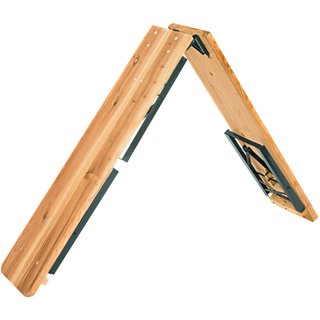 Conjunto de mesa y bancos de madera plegables 3 piezas 220cm, marrón