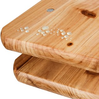 Conjunto de mesa y bancos de madera plegables 3 piezas 220cm, marrón