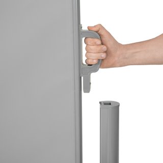 Toldo lateral doble extensible de aluminio, opaco, 160x600 cm, gris