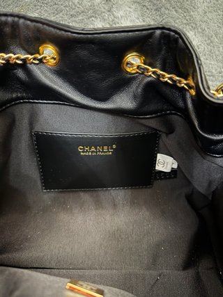Bolso  Piel Negro y Dorado