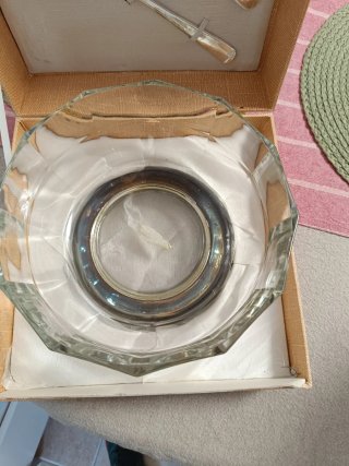 Cuenco italiano cristal baño plata