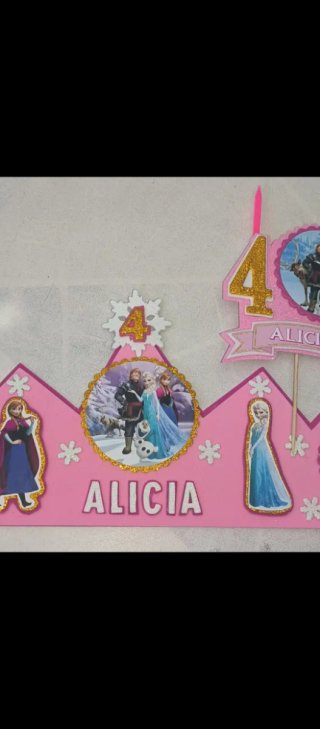 Corona temática Frozen Alicia 4 años