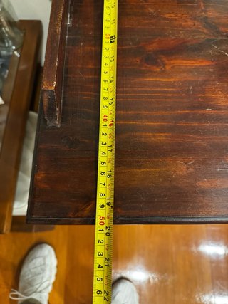 Mesa escritorio madera con cajón estilo colonial