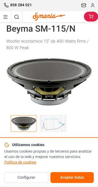 BEYMA SM-115 15 pulgadas precio por todos