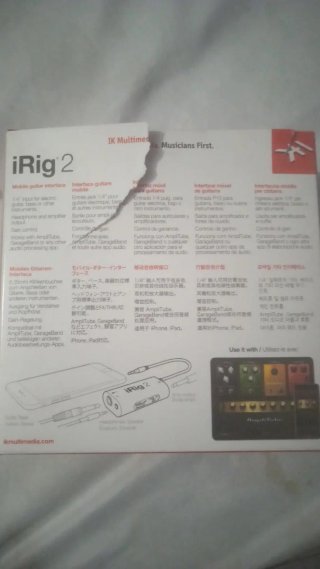 iRig 2 IK Multimedia Interfaz Guitarra Móvil