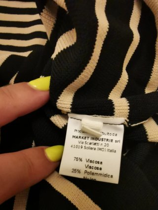 Vestito donna a righe beige e nero