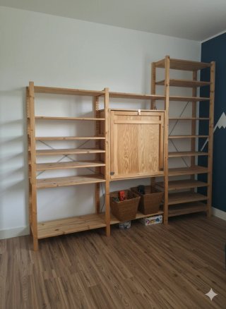 Estantería modular madera y gris