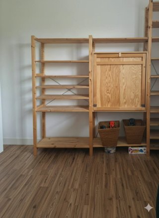 Estantería modular madera y gris