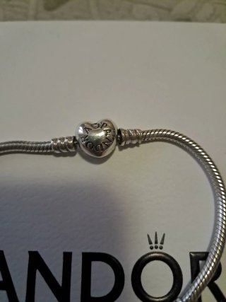Pulsera Pandora Original. Corazón Plata 20cm.