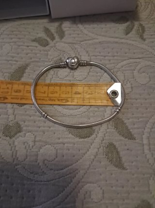 Pulsera Pandora Original. Corazón Plata 20cm.