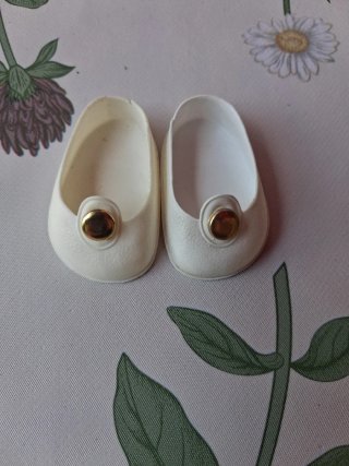 Zapatos Nancy Blanco Botón Dorado