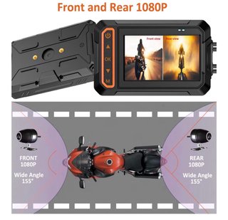 Dashcam Moto Delantera y Trasera 1080P