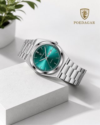 Poedagar Mint Green Watch for Men – Luxury Quartz