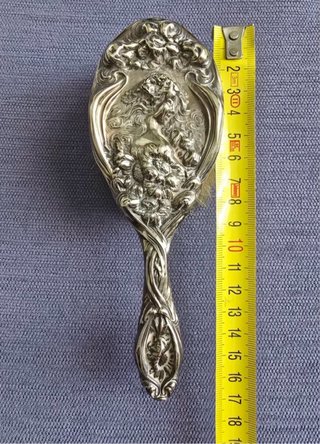 Cepillo plata 925 Leoncio Meneses S. XIX antiguo