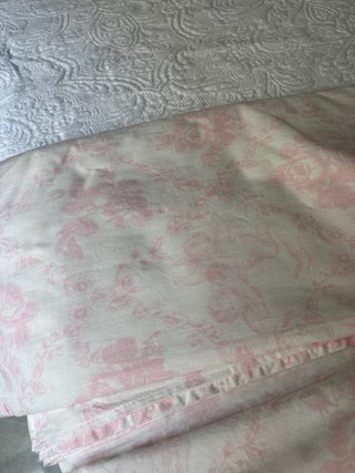 Cortinas Algodón. Rosa bebe y beigue casi blanco