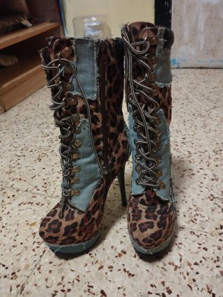 Botines plataforma estampado leopardo