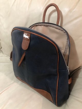 Mochila Lacoste Azul y Marrón Sin Estrenar