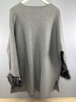 Abrigo Parfois gris talla única con puños de pelo